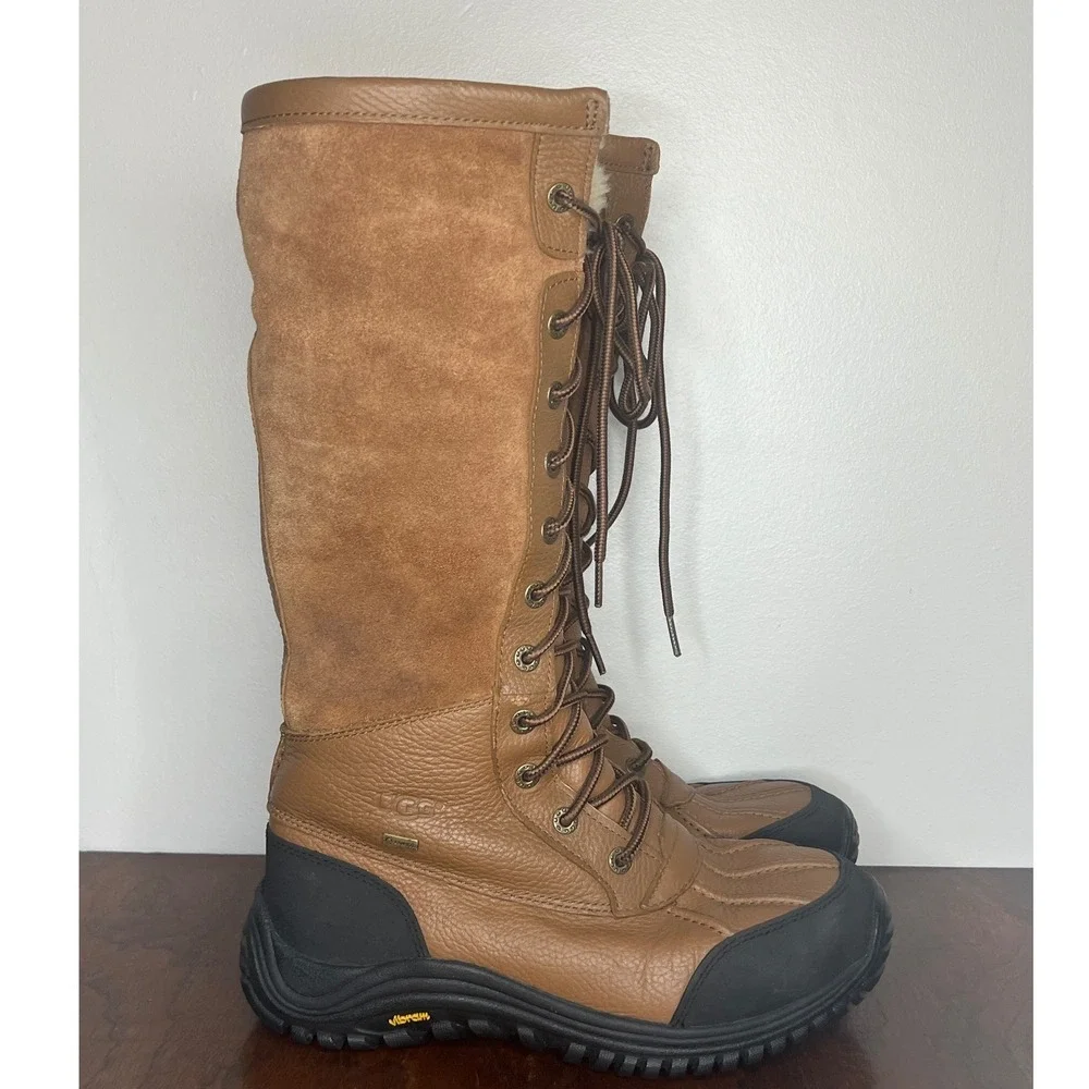UGG Adirondack Tall Snow Boot Chestnut Women's Size 9 Waterproof Vibram 5498